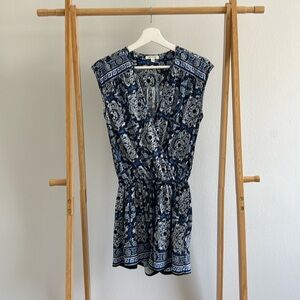 Max Studio Grecian Print Crossbody Romper